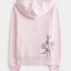 Rose Graphic Zip-Up Hoodie