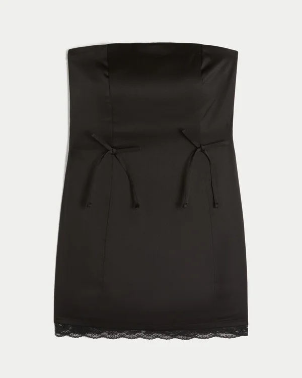 Satin Strapless Bow Bodycon Dress Satin Strapless Bow Bodycon Dress
