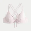 Shell-Embellished Strappy Back Underwire Bikini Top