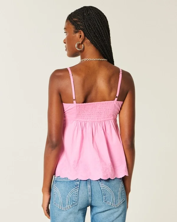 Shimmer Embroidered Babydoll Top Shimmer Embroidered Babydoll Top