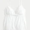 Shimmer Embroidered Babydoll Top Shimmer Embroidered Babydoll Top