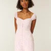 Short-Sleeve Button-Through Mini Dress