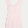 Short-Sleeve Button-Through Mini Dress