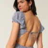 Short-Sleeve Open-Back Maxi Dress