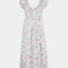 Short-Sleeve Open-Back Maxi Dress