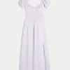 Short-Sleeve Open-Back Maxi Dress