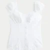Short-Sleeve Stretch Poplin Top