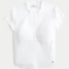 Short-Sleeve V-Neck Henley Shirt