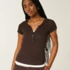 Short-Sleeve Y2K Henley