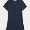 Short-Sleeve Y2K Henley