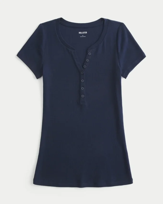 Short-Sleeve Y2K Henley