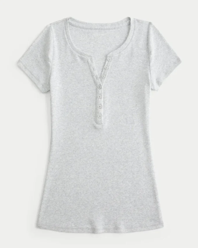 Short-Sleeve Y2K Henley