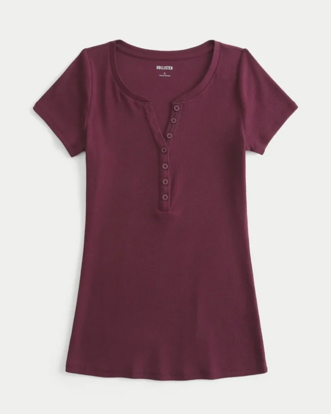Short-Sleeve Y2K Henley