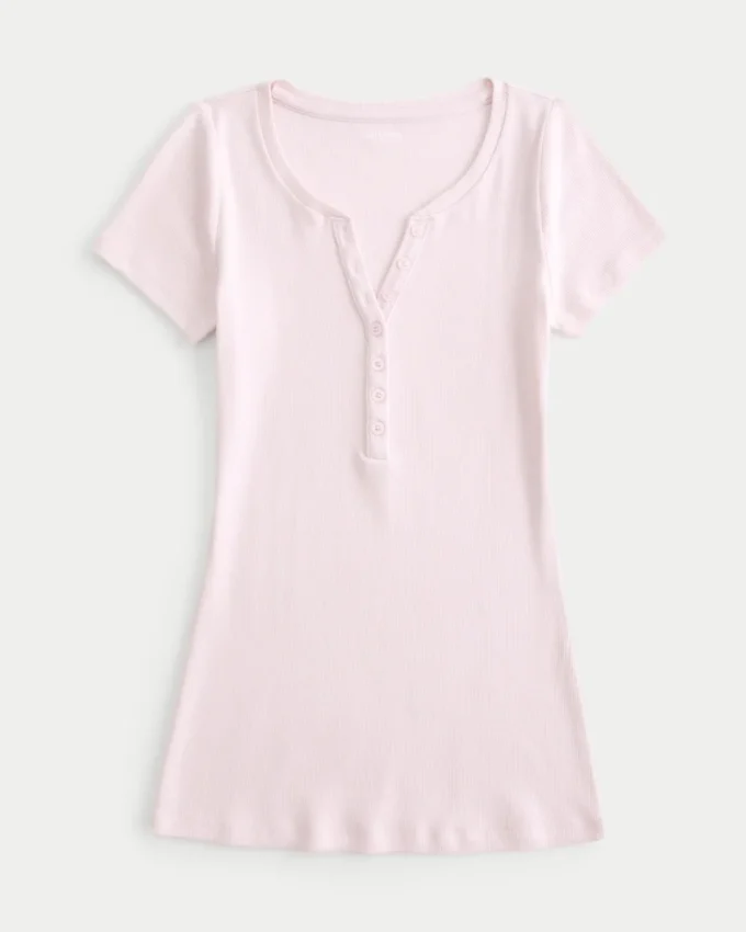 Short-Sleeve Y2K Henley