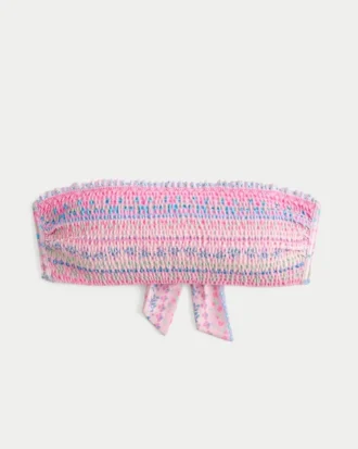 Smocked Bandeau Bikini Top