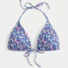 Smocked Halter Triangle Bikini Top