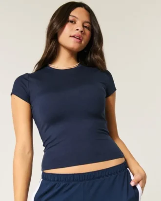 Soft Stretch Seamless Fabric Crew Baby Tee