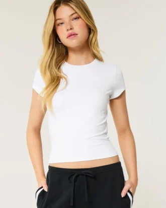 Soft Stretch Seamless Fabric Crew Baby Tee