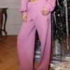 Sparkle Rose Graphic Wide-Leg Sweatpants