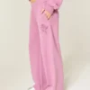 Sparkle Rose Graphic Wide-Leg Sweatpants