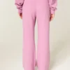 Sparkle Rose Graphic Wide-Leg Sweatpants