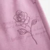 Sparkle Rose Graphic Wide-Leg Sweatpants