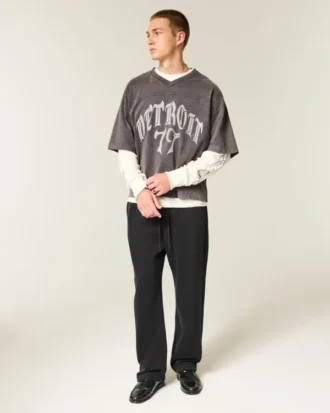 Spider Embroidery Baggy Sweatpants