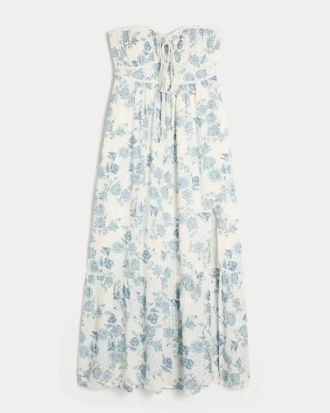 Strapless Braided Maxi Dress