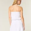Strapless Drawstring Blouson Mini Dress