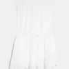Strapless Drawstring Blouson Mini Dress
