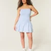 Strapless Drop-Waist Knit-Woven Mini Dress Strapless Drop-Waist Knit-Woven Mini Dress