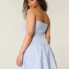 Strapless Drop-Waist Knit-Woven Mini Dress Strapless Drop-Waist Knit-Woven Mini Dress