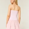 Strapless Drop-Waist Knit-Woven Mini Dress Strapless Drop-Waist Knit-Woven Mini Dress