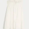 Strapless Embroidered Babydoll Dress