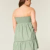 Strapless Embroidered Babydoll Dress