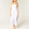 Strapless Embroidered Maxi Dress