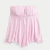 Strapless Handkerchief Hem Top
