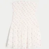 Strapless Smocked Bodice Mini Dress