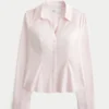 Stretch Poplin Button-Through Shirt