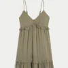 Studded Ruffle Mini Dress