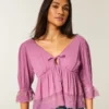 Three-Quarter Sleeve Babydoll Top