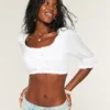 Three-Quarter Sleeve Mini Crop Top