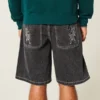 Tiger Graphic Baggy Denim Shorts
