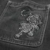 Tiger Graphic Baggy Denim Shorts