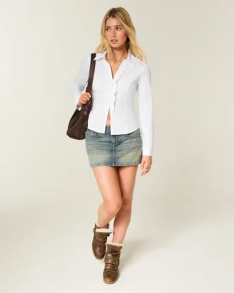 Tuxedo-Style Stretch Poplin Shirt