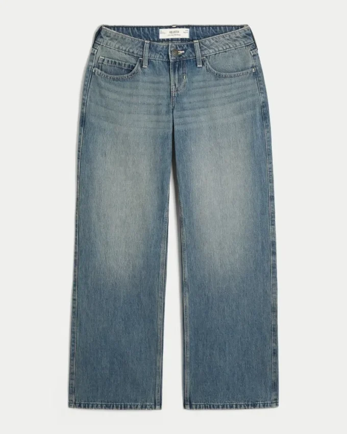 Ultra Low-Rise Dark Wash Baggy Jeans