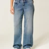 Ultra Low-Rise Dark Wash Baggy Jeans