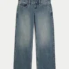 Ultra Low-Rise Dark Wash Baggy Jeans