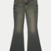 Ultra Low-Rise Dark Wash Flare Jeans