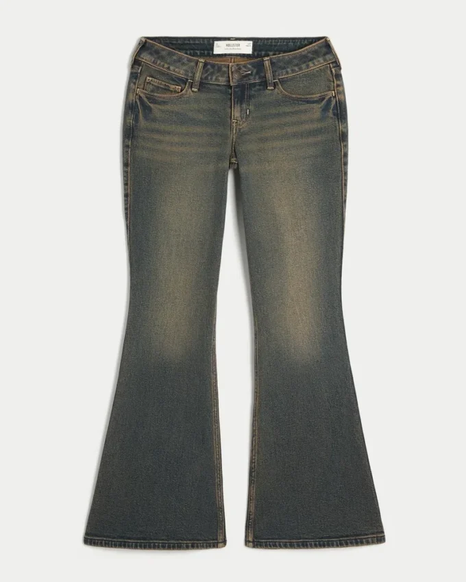 Ultra Low-Rise Dark Wash Flare Jeans